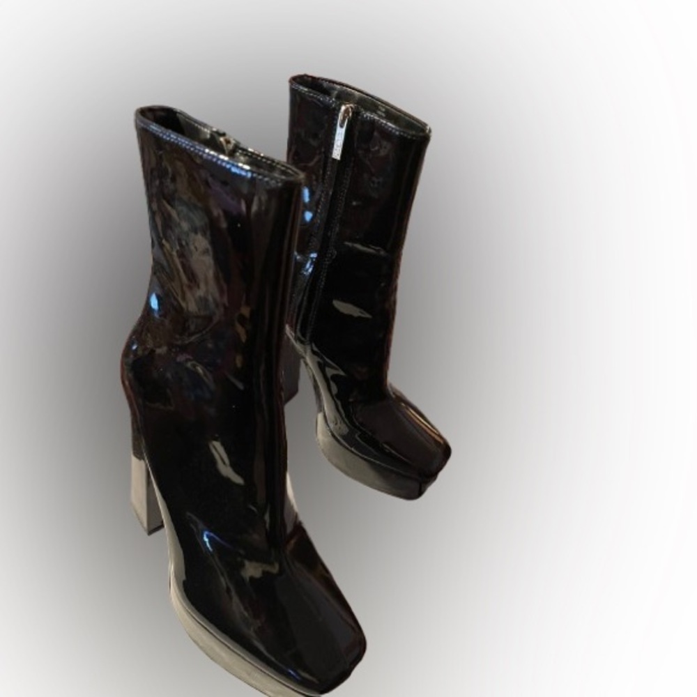 Guess, Byra boots, sz 7.5M, 3.35" heel, 1.57" platform! Patent leather!​​​ - Picture 2 of 11